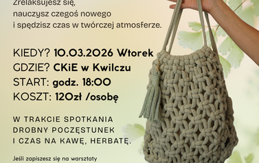warsztaty plakat plecak makrama